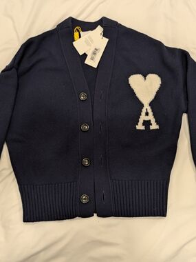 Ami Blue Wool Cardigan XS (Brand New)
